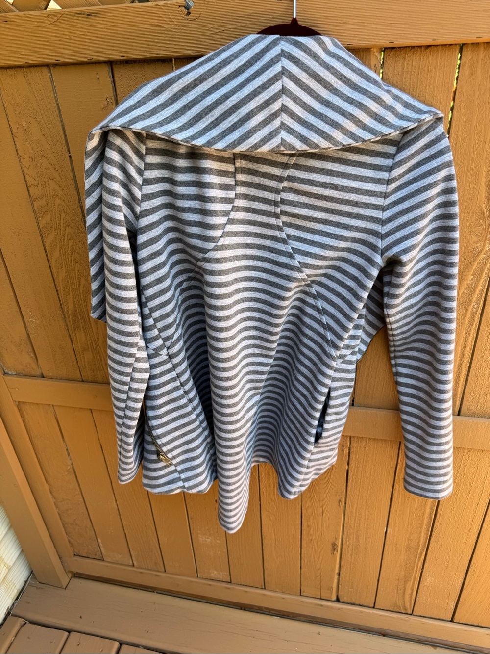 My Beloved Gray & Dark Gray Striped Open-Front Cardigan - Picture 2 of 2